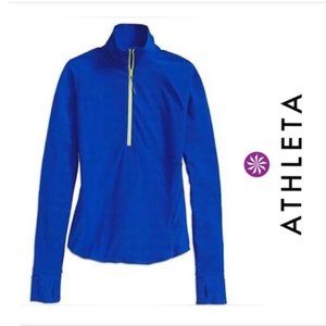 Athleta Malibu 1/2 zip cobalt blue L ~ perfect ~ half zip